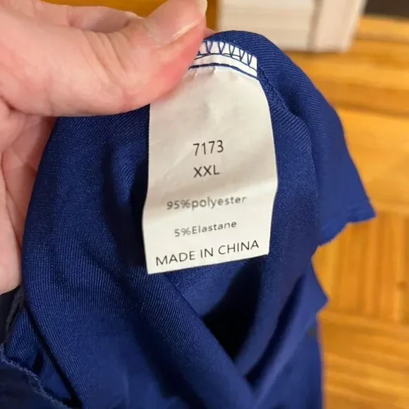 Cobalt Blue Wide Leg Trousers XXL Elastic Waist - Picture 6 of 8